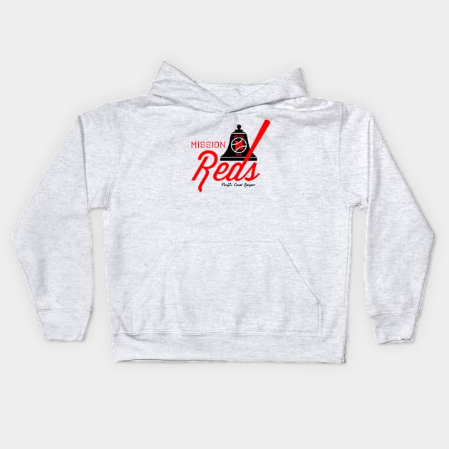 Retro Mission Reds Baseball Kids Hoodie by LocalZonly